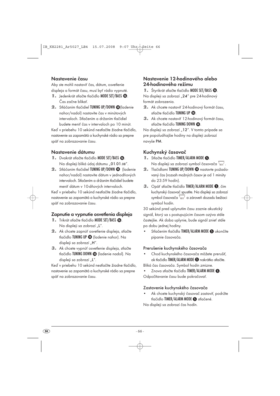 Silvercrest KH2281-07 User Manual | Page 68 / 98