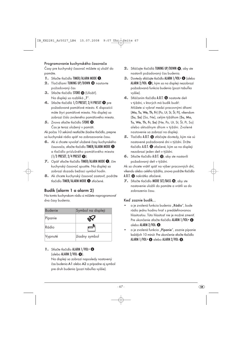 Silvercrest KH2281-07 User Manual | Page 69 / 98