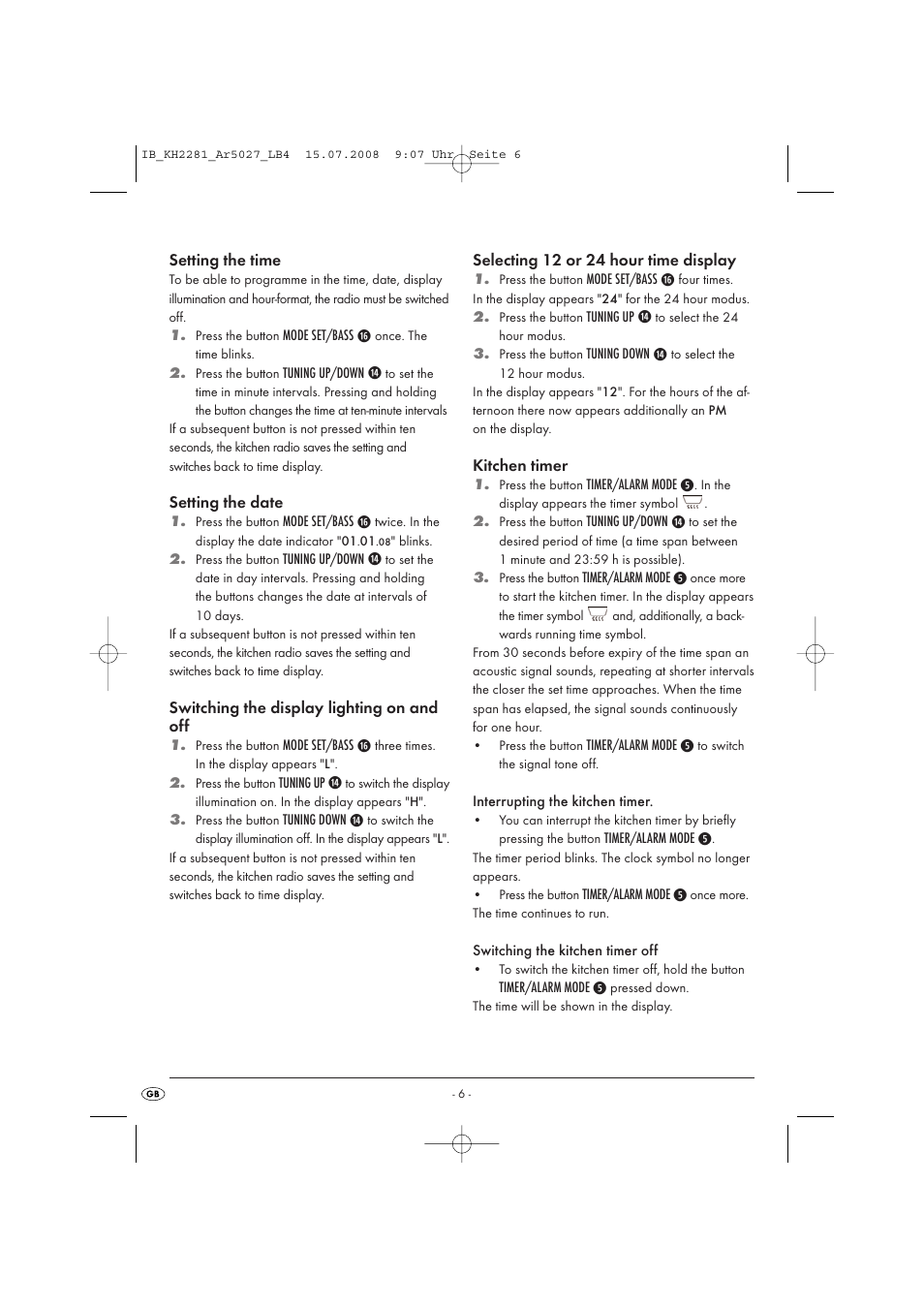 Silvercrest KH2281-07 User Manual | Page 8 / 98