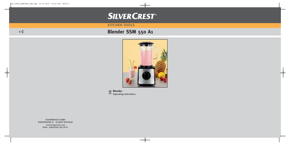 Silvercrest SSM 550 A16 User Manual | 9 pages