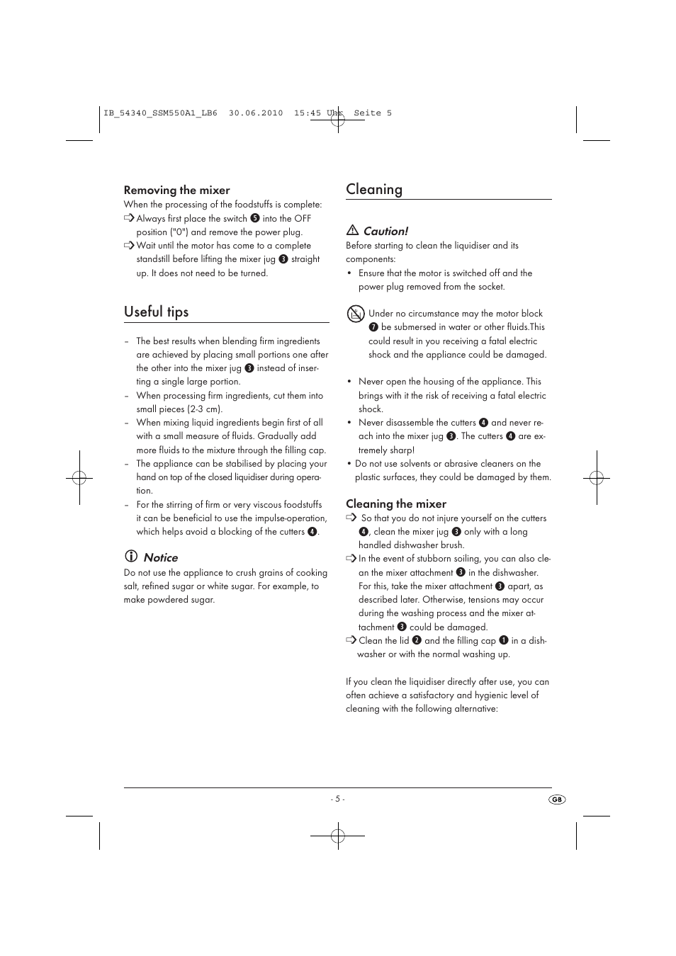 Useful tips, Cleaning | Silvercrest SSM 550 A16 User Manual | Page 7 / 9