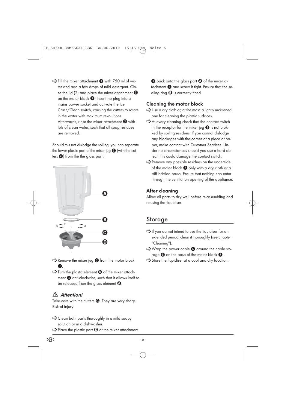 Storage | Silvercrest SSM 550 A16 User Manual | Page 8 / 9