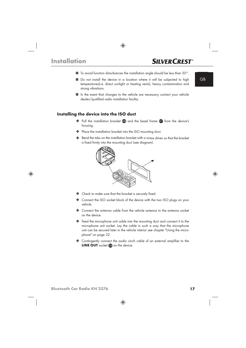 Installation | Silvercrest KH2376 User Manual | Page 15 / 78