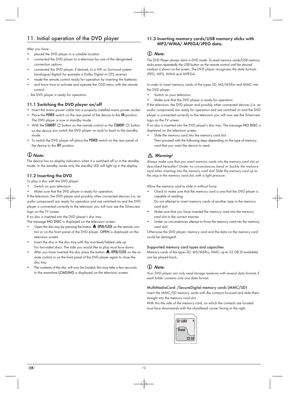 Initial operation of the dvd player | Silvercrest SHDP 5.1 A1 User Manual | Page 14 / 26