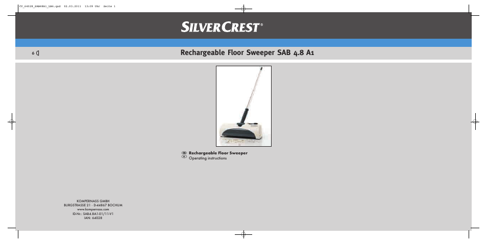 Silvercrest SAB 4.8 A1 User Manual | 6 pages