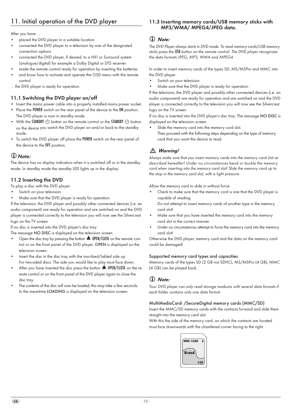 Initial operation of the dvd player | Silvercrest KH 6525 User Manual | Page 14 / 50
