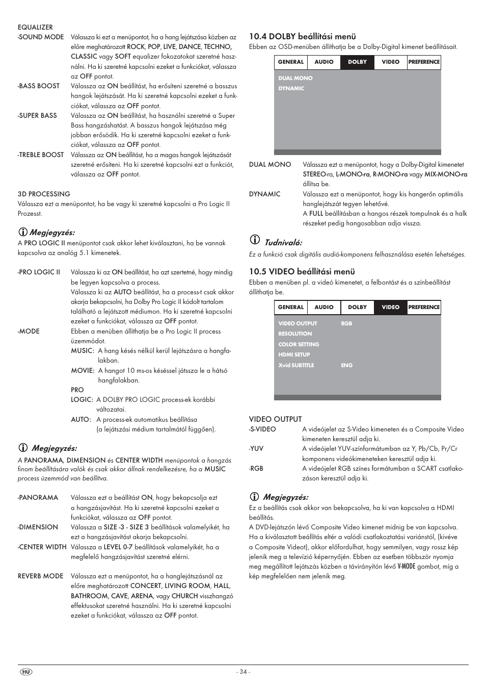 Megjegyzés, Tudnivaló | Silvercrest KH 6525 User Manual | Page 36 / 50