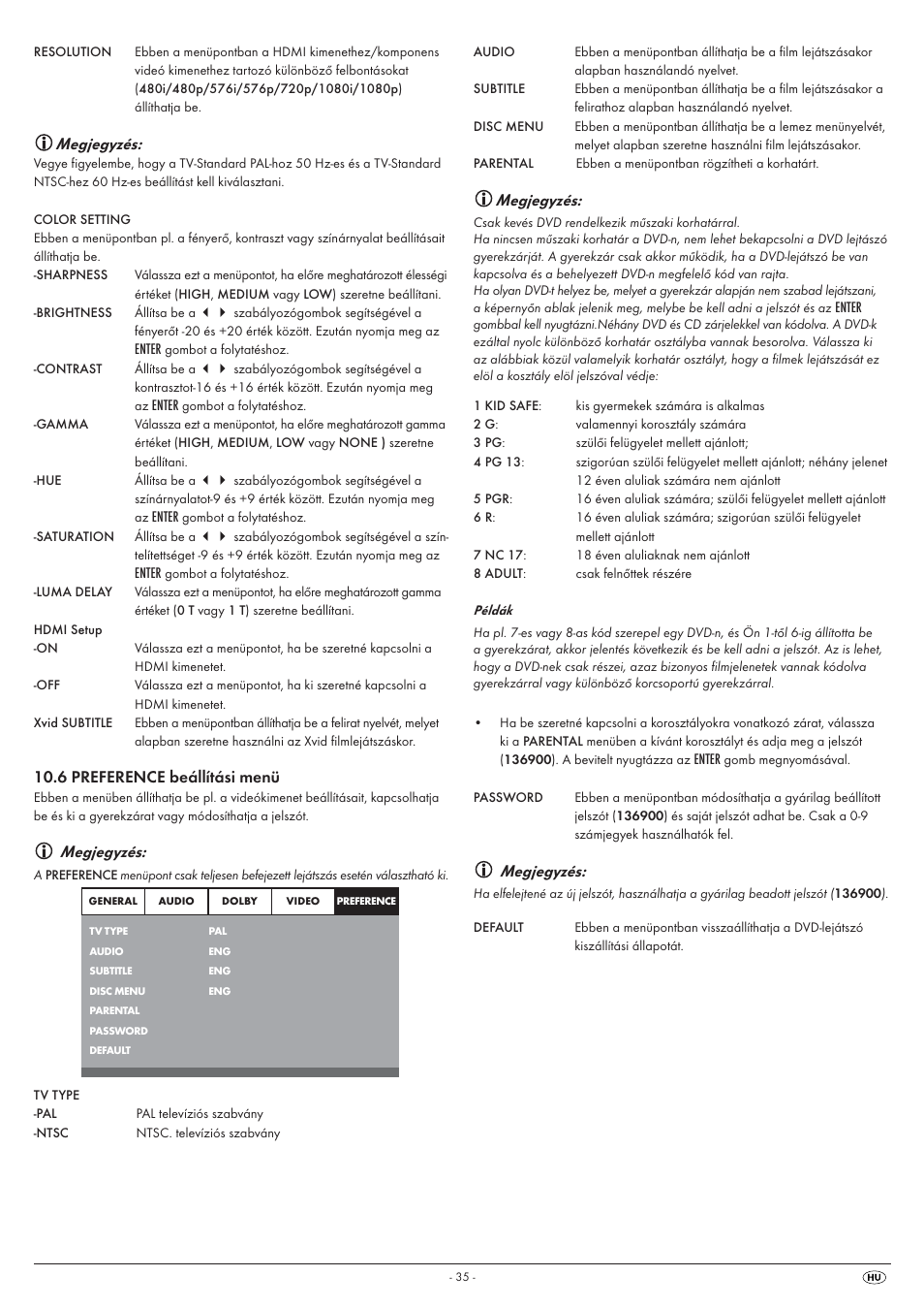 Megjegyzés | Silvercrest KH 6525 User Manual | Page 37 / 50