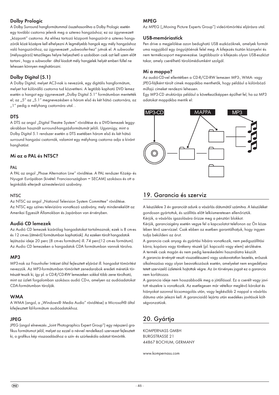 Garancia és szerviz, Gyártja | Silvercrest KH 6525 User Manual | Page 48 / 50