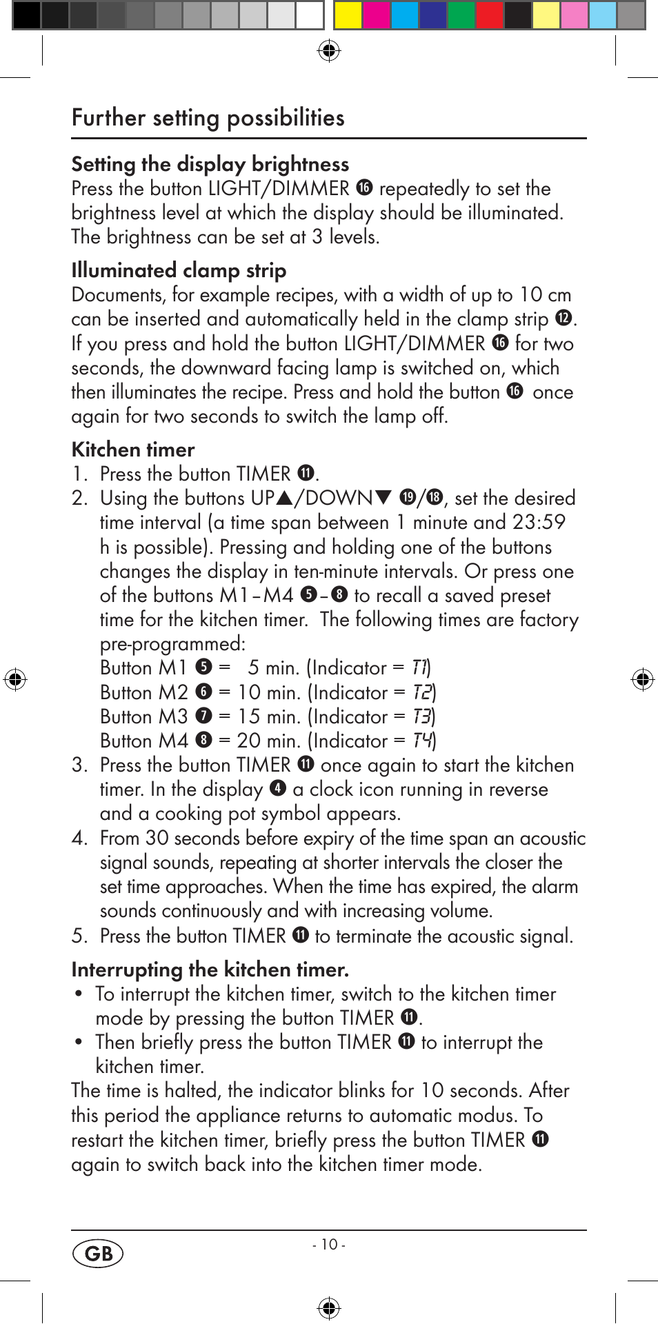 Further setting possibilities | Silvercrest KH 2299 User Manual | Page 12 / 22