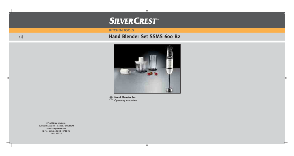 Silvercrest 600 B26 User Manual | 19 pages