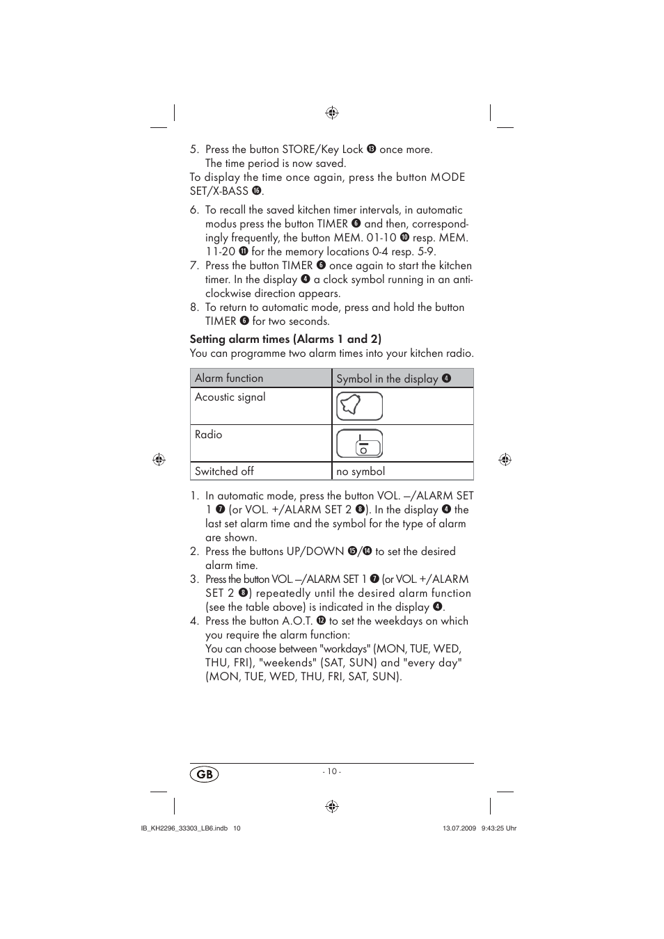 Silvercrest KH 2296 User Manual | Page 12 / 18