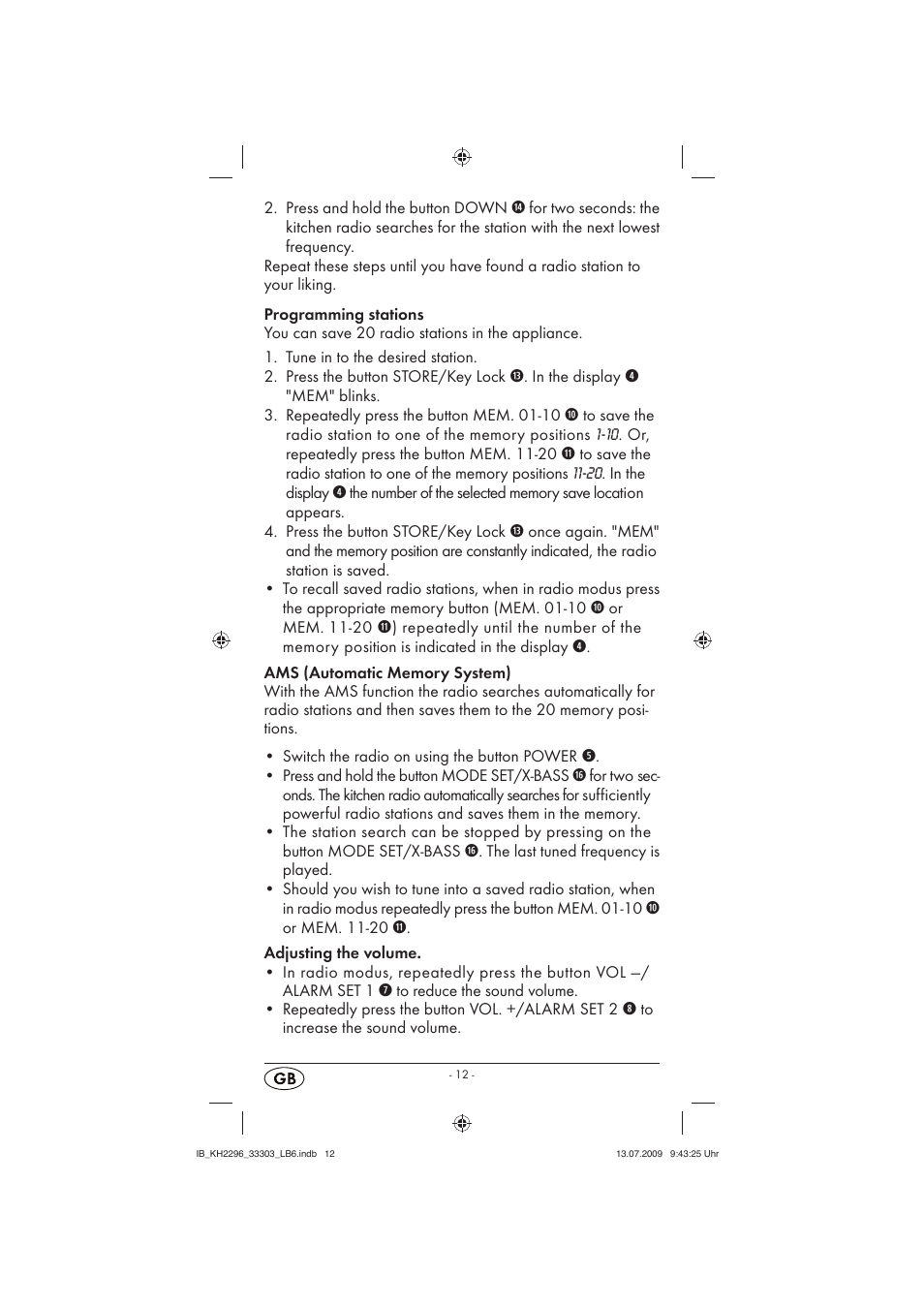 Silvercrest KH 2296 User Manual | Page 14 / 18