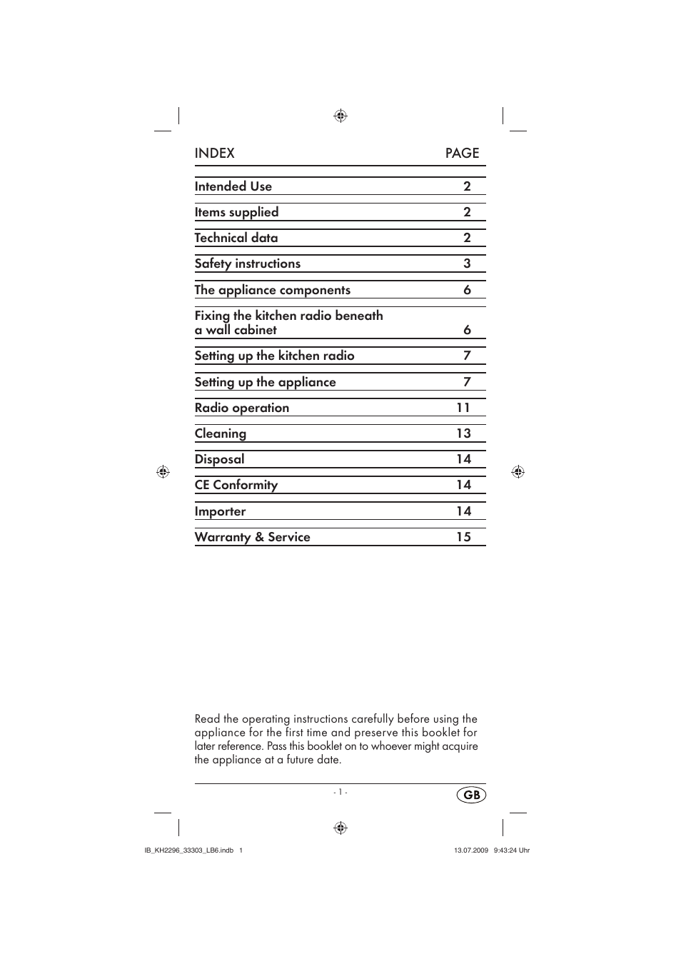 Silvercrest KH 2296 User Manual | Page 3 / 18