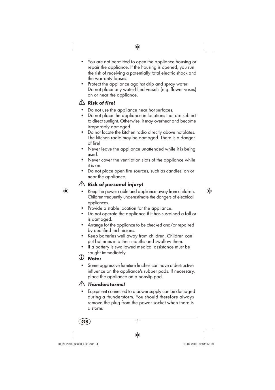 Silvercrest KH 2296 User Manual | Page 6 / 18
