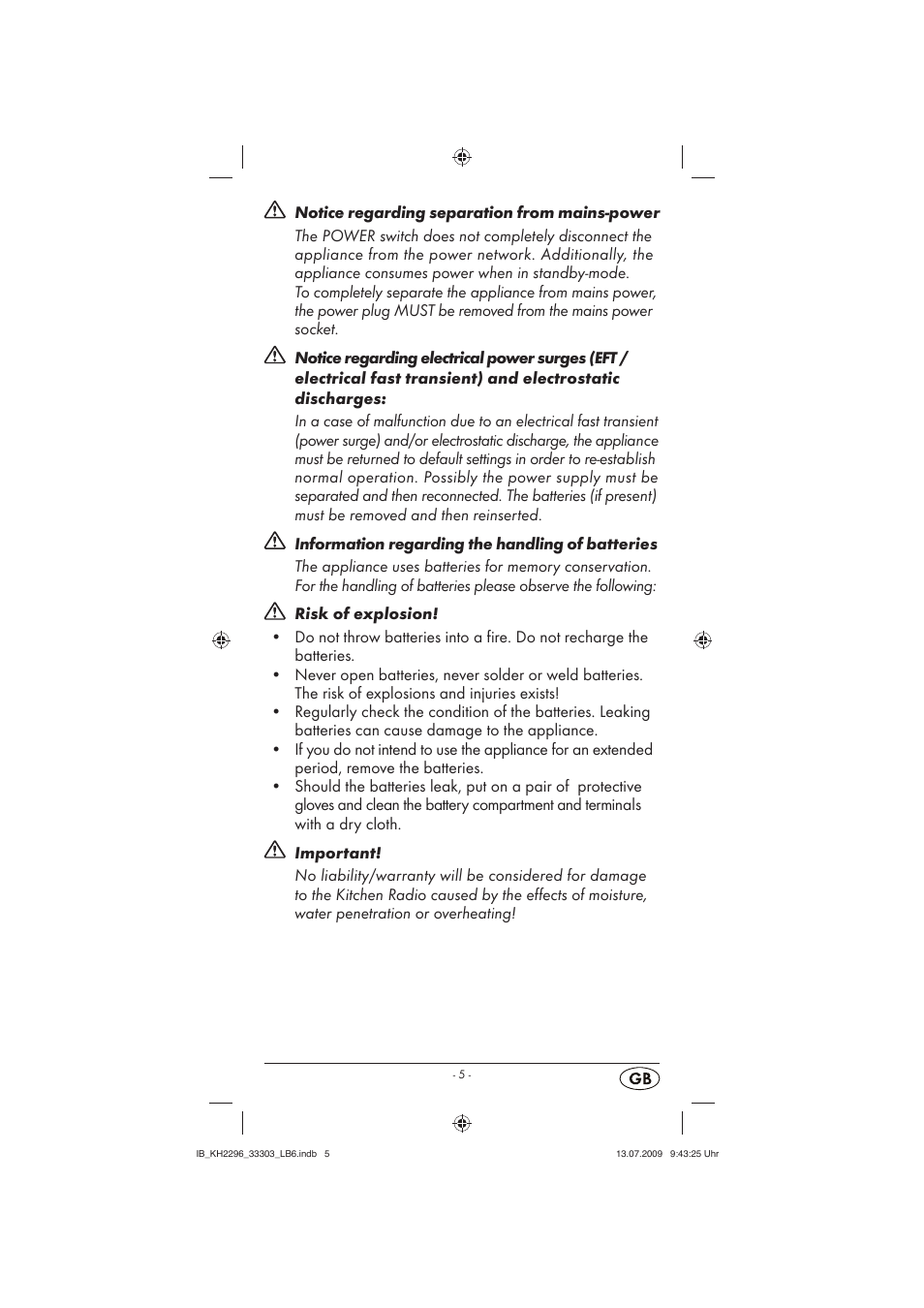 Silvercrest KH 2296 User Manual | Page 7 / 18