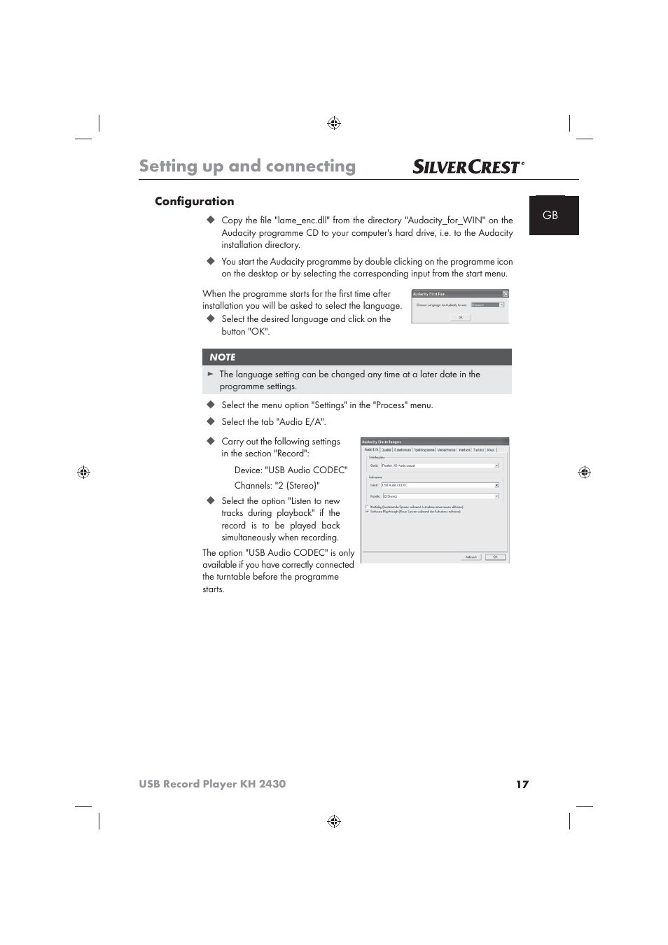 Setting up and connecting | Silvercrest KH 2430 User Manual | Page 15 / 31