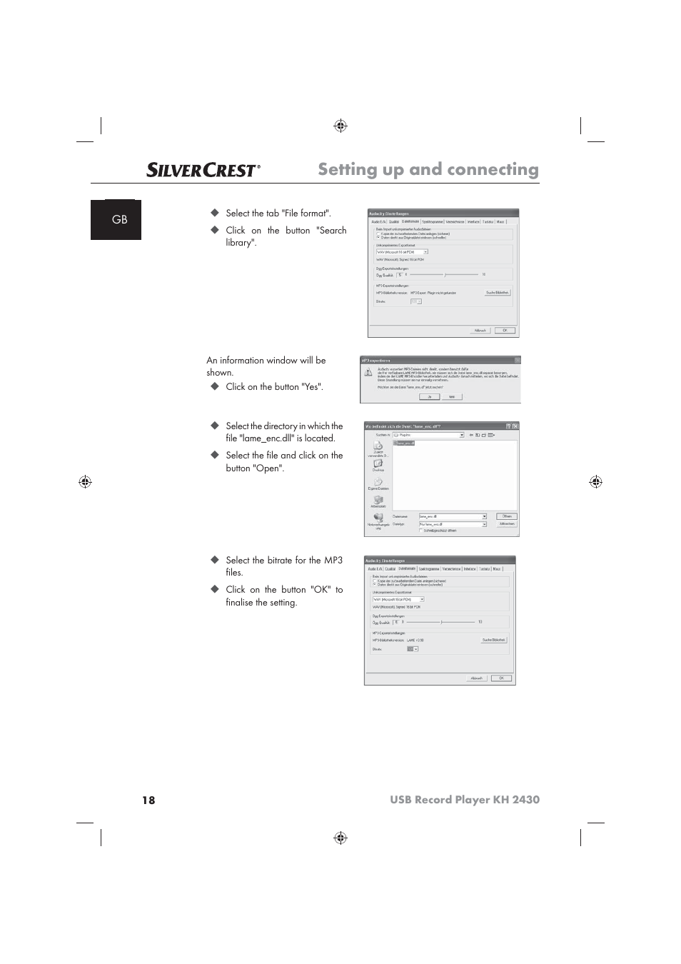 Setting up and connecting | Silvercrest KH 2430 User Manual | Page 16 / 31