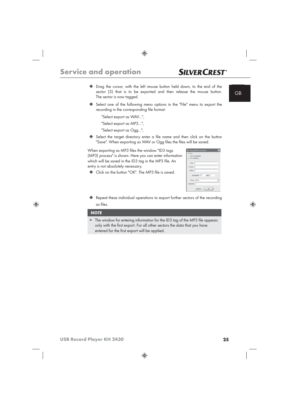 Service and operation | Silvercrest KH 2430 User Manual | Page 23 / 31