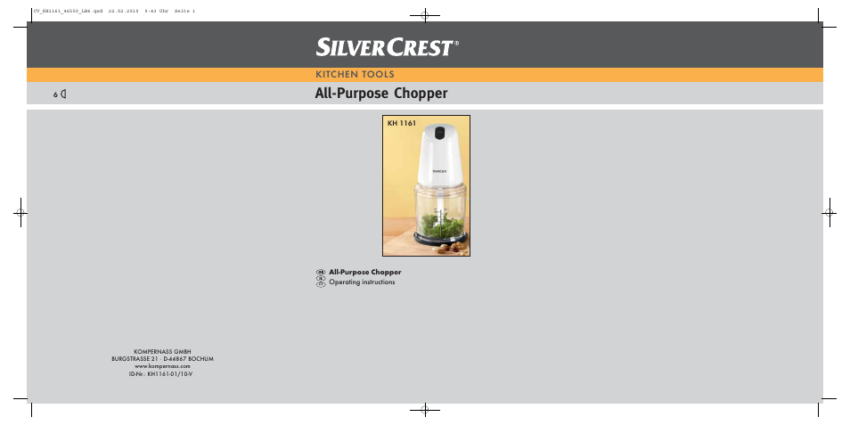 Silvercrest KH 1161 User Manual | 8 pages