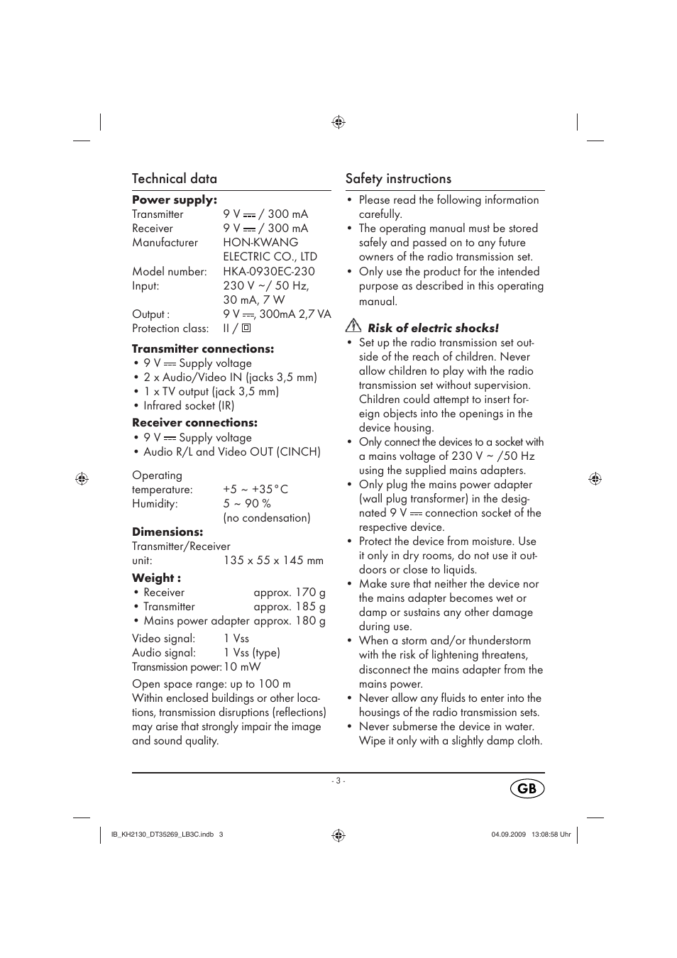 Silvercrest KH 2130 User Manual | Page 5 / 25