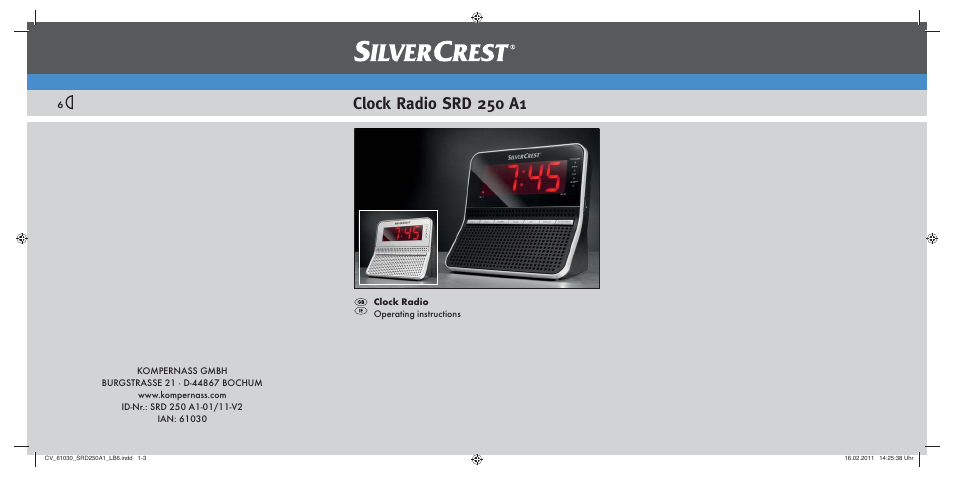 Silvercrest SRD 250 A1 User Manual | 22 pages