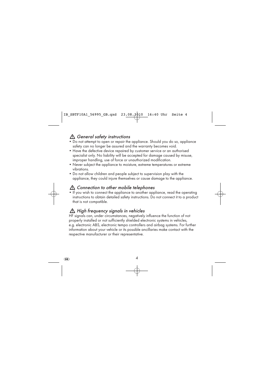 Silvercrest SBTF 10 A1 User Manual | Page 6 / 20