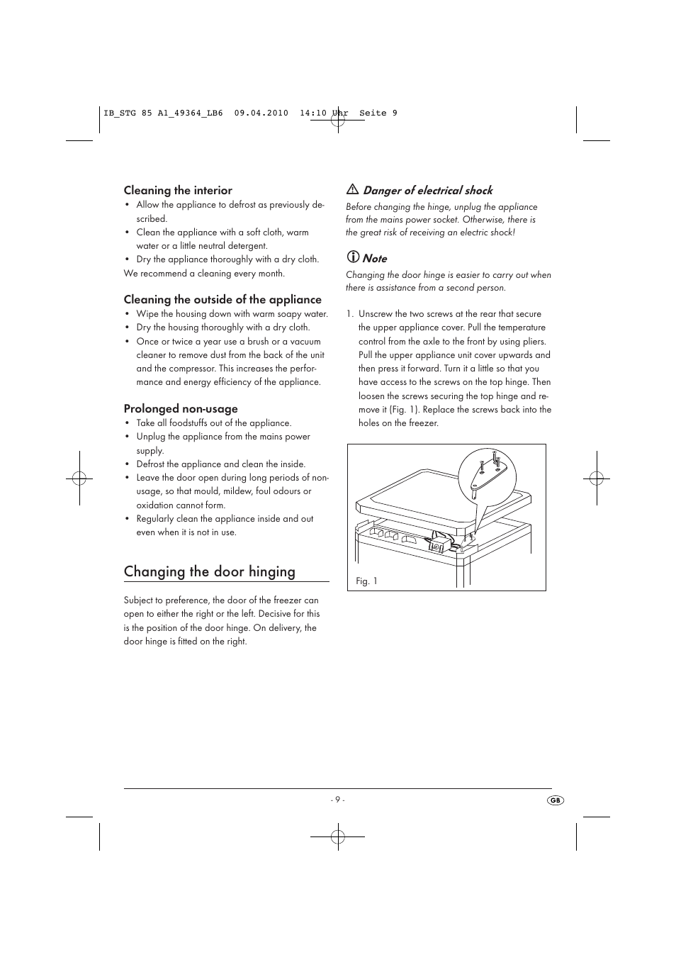 Changing the door hinging | Silvercrest STG 85 A1 User Manual | Page 11 / 16