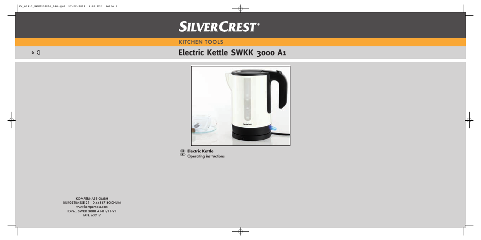 Silvercrest SWKK 3000 A1 User Manual | 8 pages