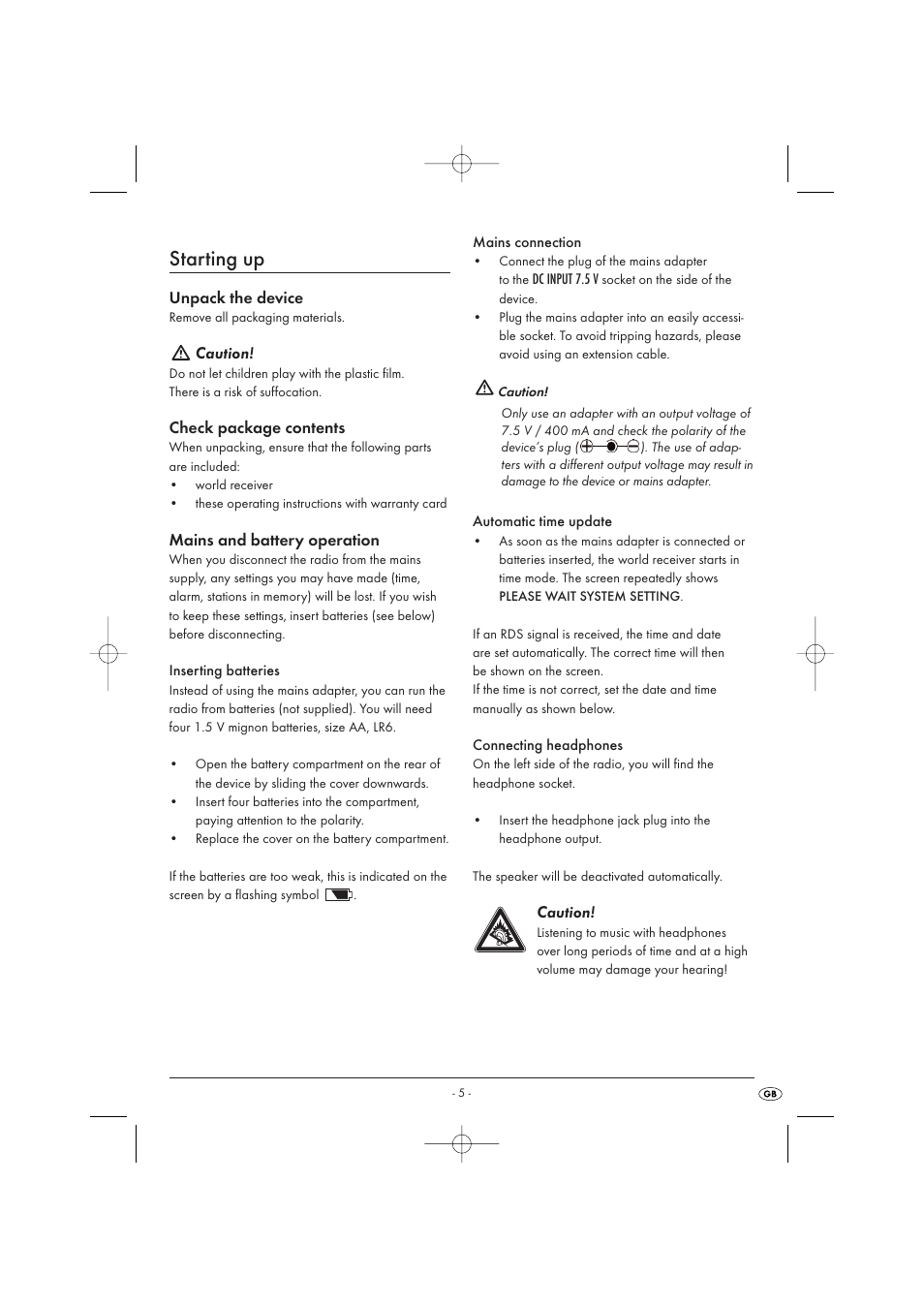Starting up | Silvercrest KH 2029 User Manual | Page 7 / 34