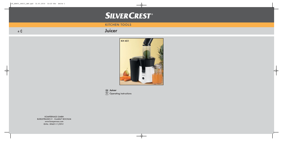 Silvercrest KH 451 User Manual | 10 pages