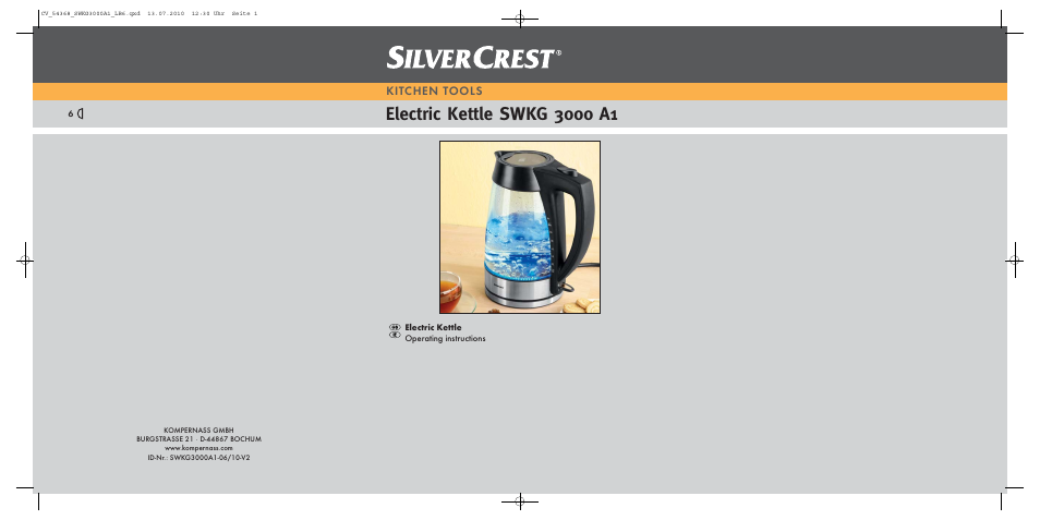 Silvercrest SWKG 3000 A1 User Manual | 8 pages