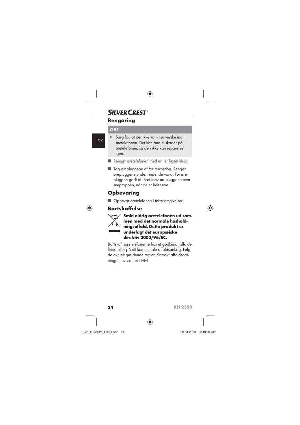 Silvercrest KOMPERNASS GMBH KH 2350 User Manual | Page 26 / 30