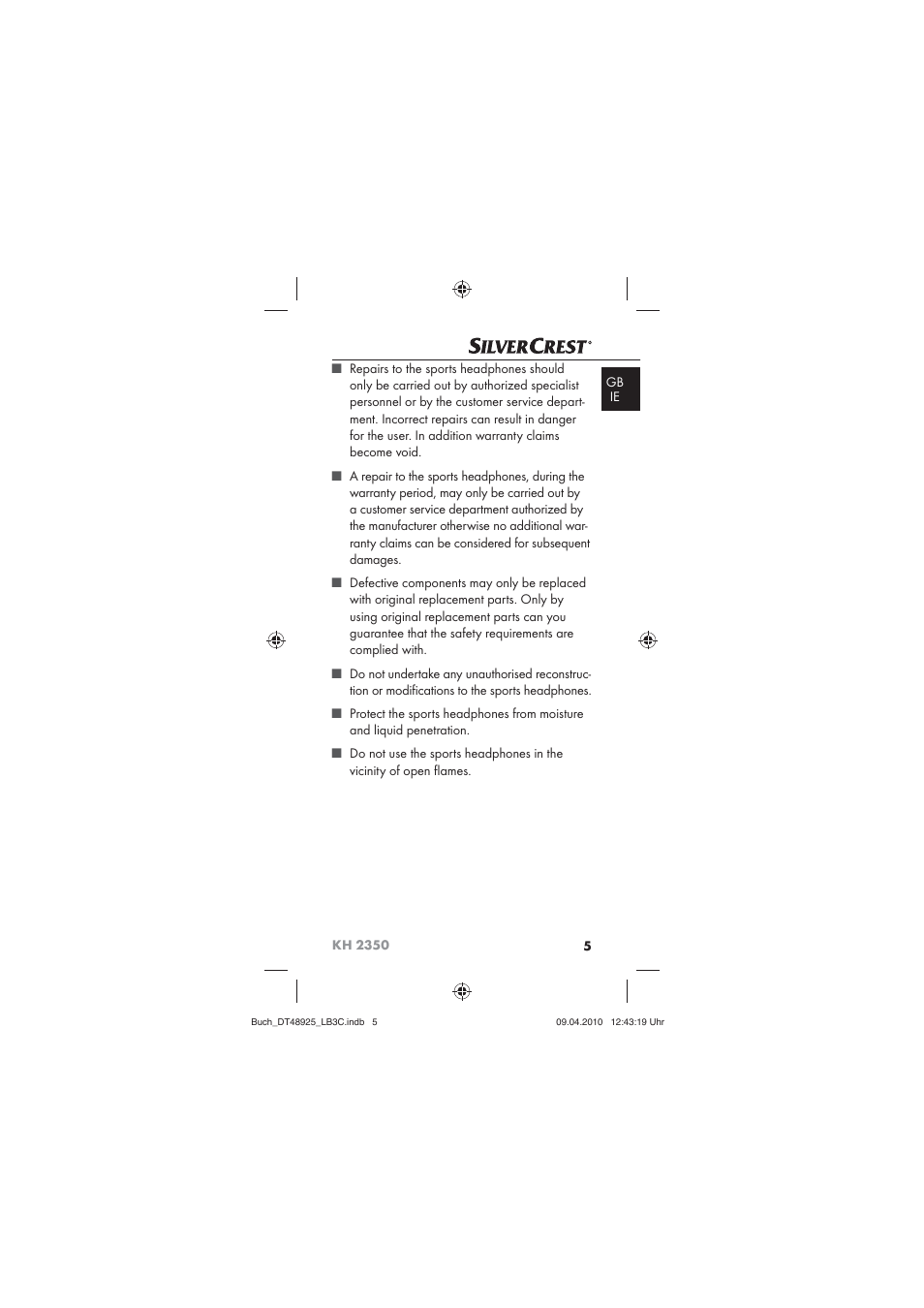 Silvercrest KOMPERNASS GMBH KH 2350 User Manual | Page 7 / 30