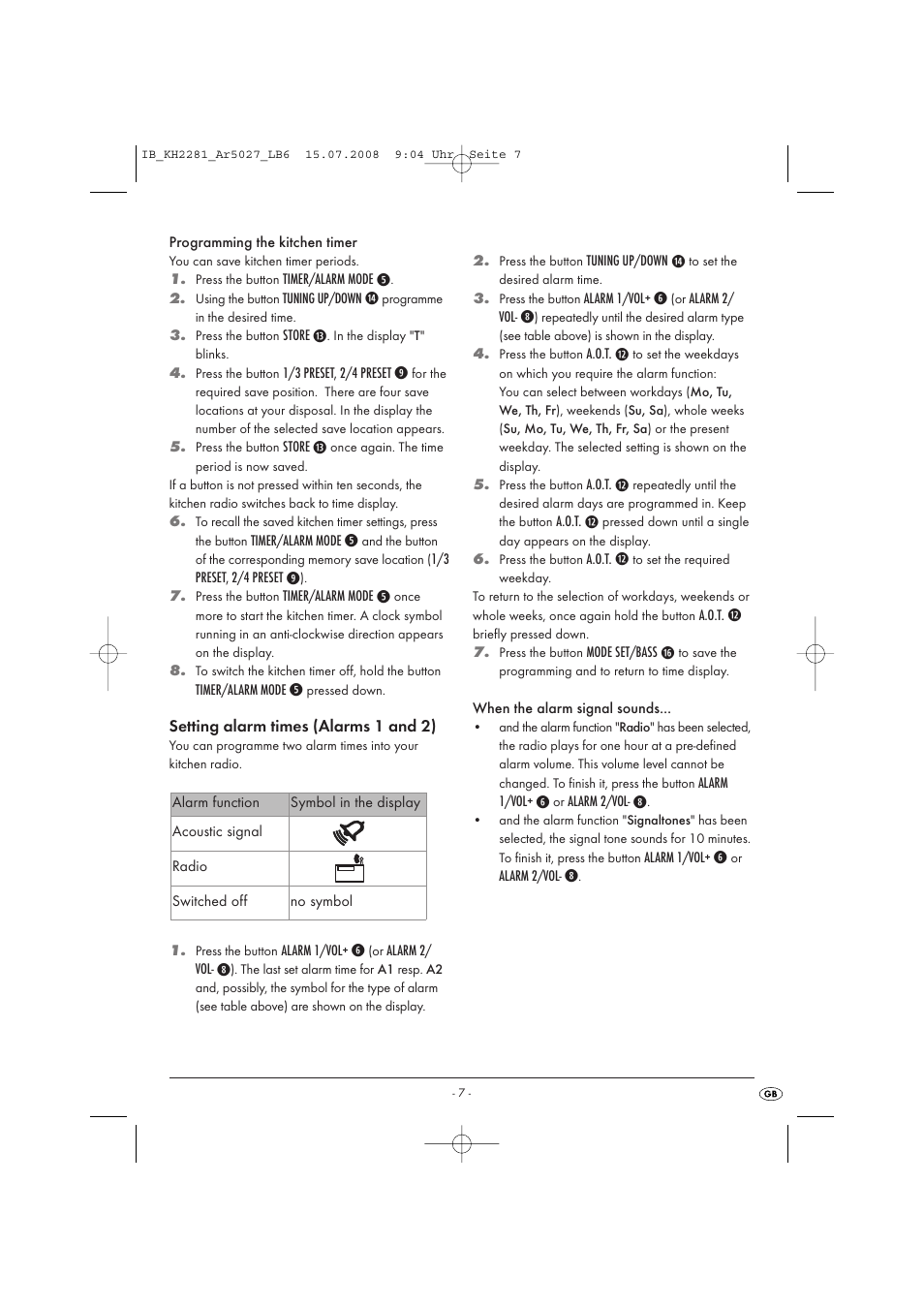 Silvercrest KH 2281 User Manual | Page 9 / 14