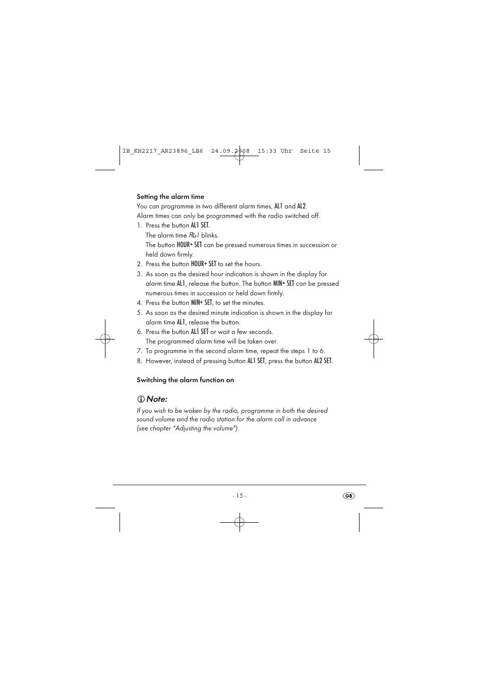 Silvercrest KH2217 User Manual | Page 15 / 28