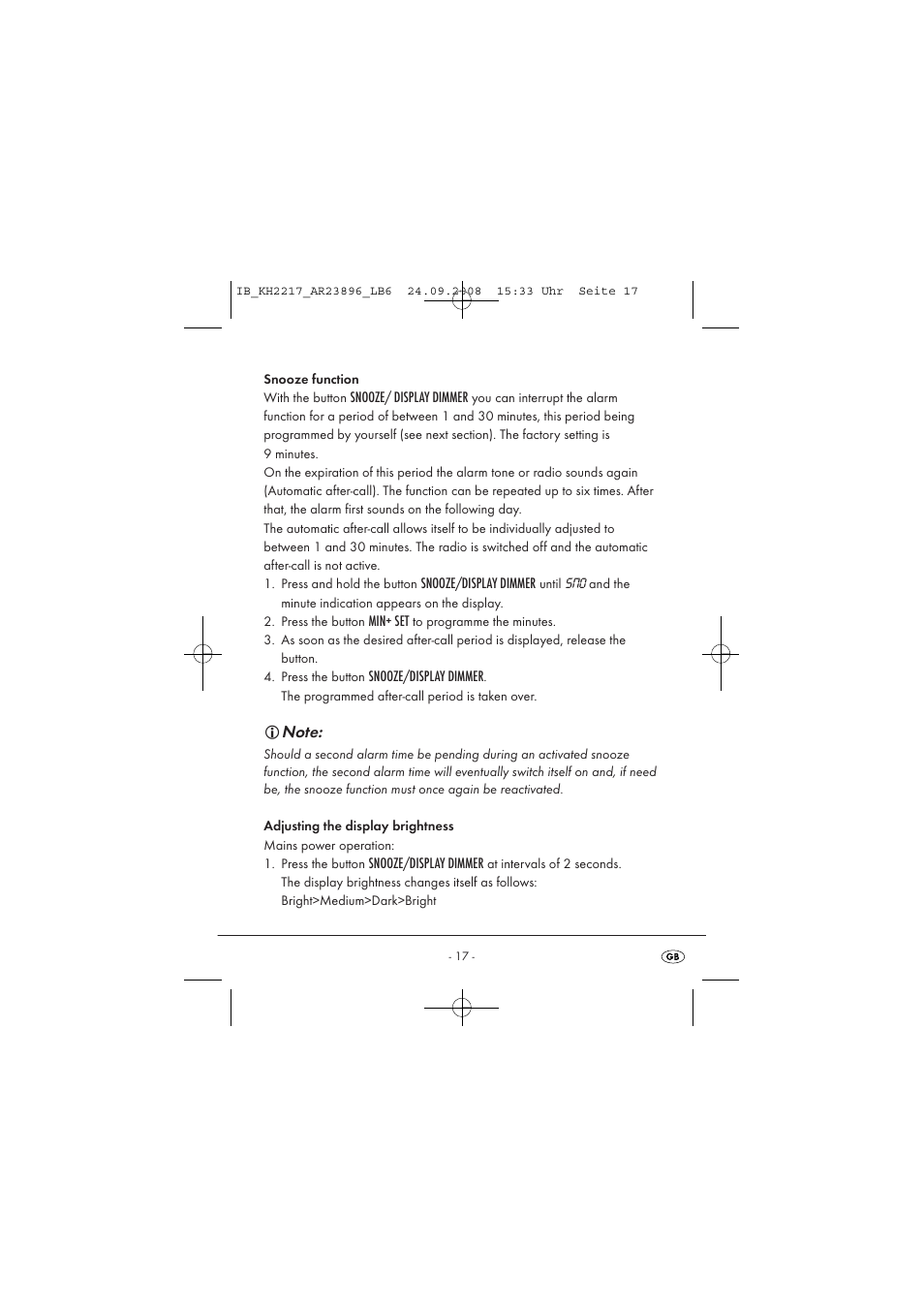 Silvercrest KH2217 User Manual | Page 17 / 28