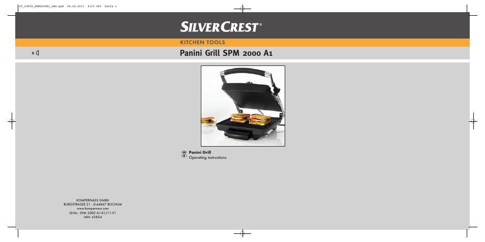 Silvercrest SPM 2000 A16 User Manual | 10 pages