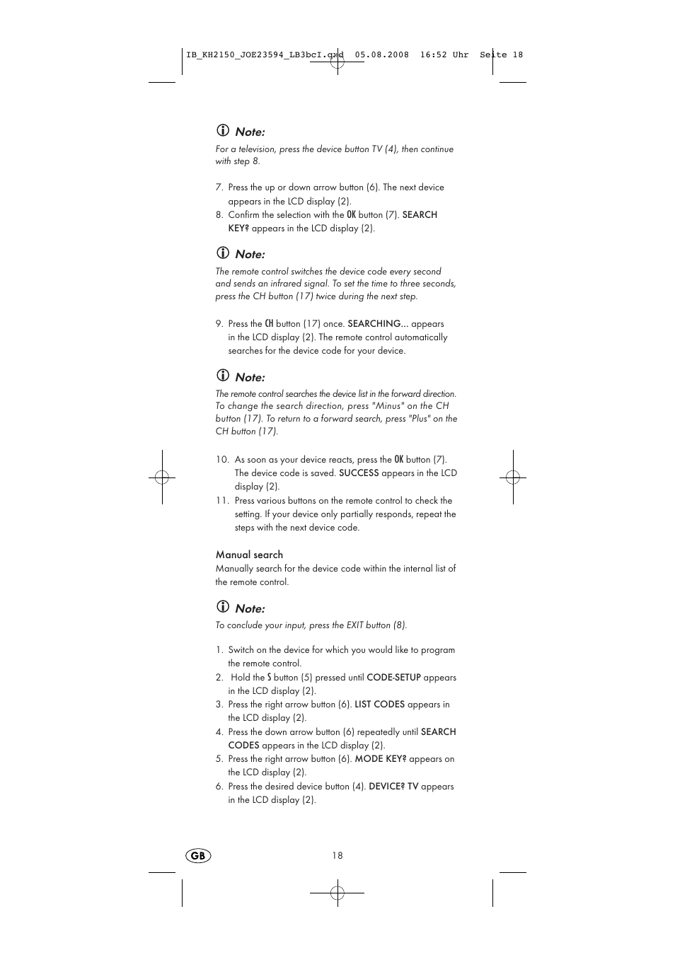 Silvercrest KH2150 User Manual | Page 20 / 38