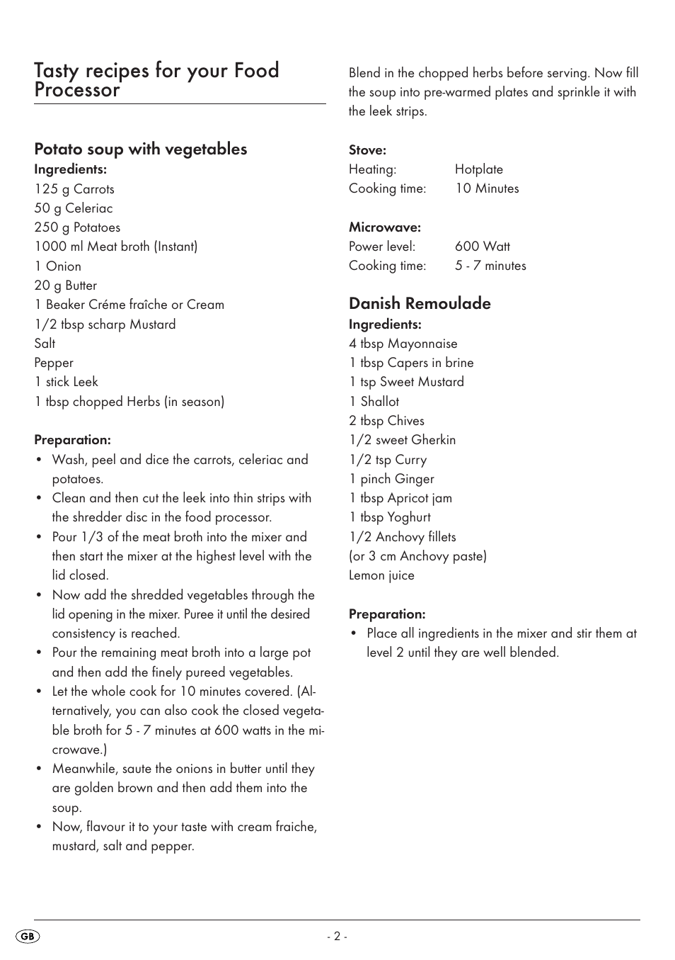 Tasty recipes for your food processor | Silvercrest SKM 550 A1 User Manual | Page 14 / 23