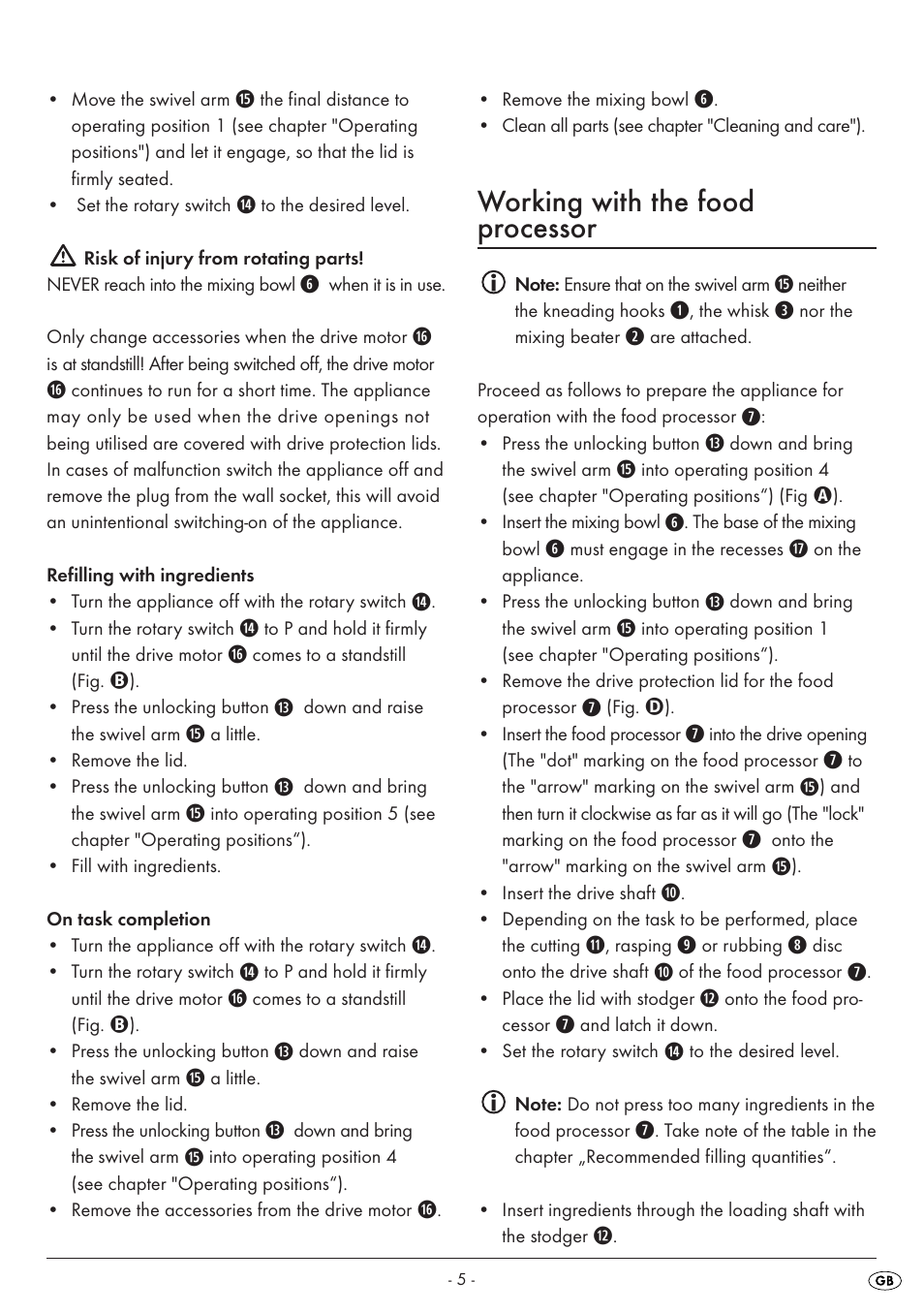Working with the food processor | Silvercrest SKM 550 A1 User Manual | Page 7 / 23
