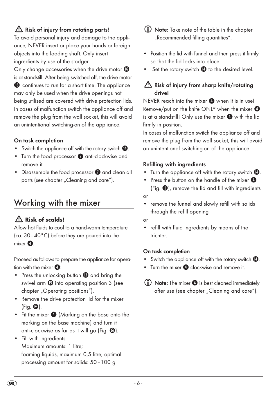 Working with the mixer | Silvercrest SKM 550 A1 User Manual | Page 8 / 23
