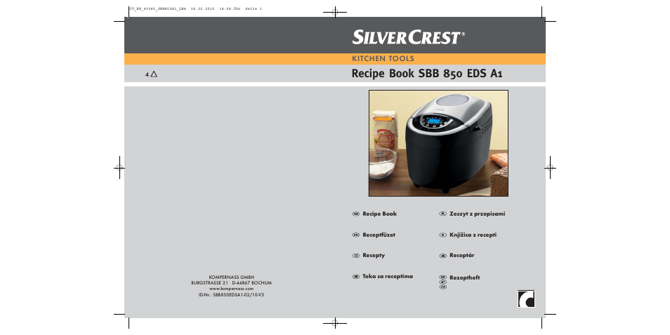 Recipe book sbb 850 eds a1, Kitchen tools | Silvercrest SBB850EDSA1-02/10-V3 User Manual | Page 147 / 243