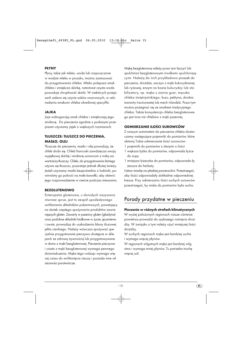 Porady przydatne w pieczeniu | Silvercrest SBB850EDSA1-02/10-V3 User Manual | Page 162 / 243