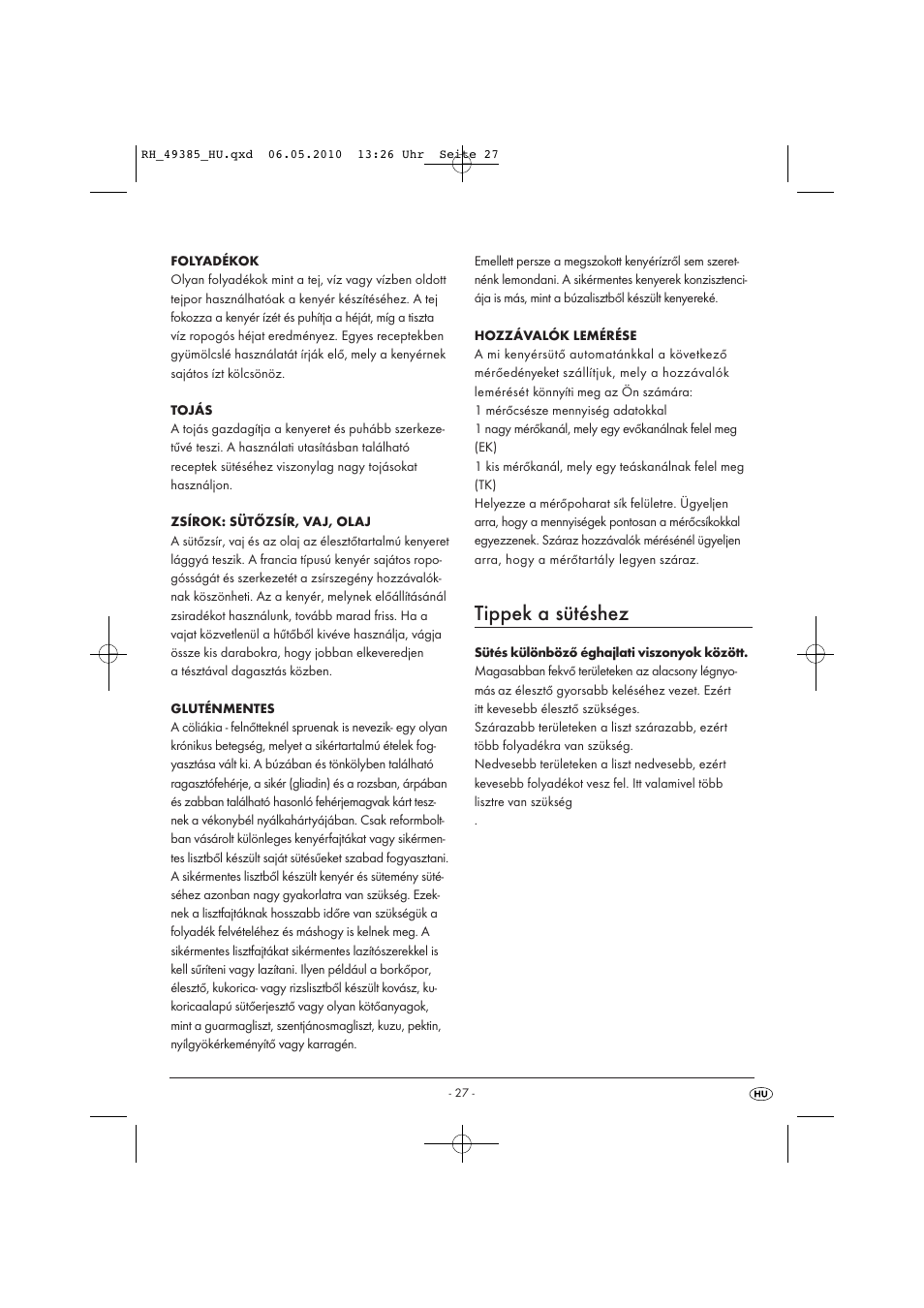 Tippek a sütéshez | Silvercrest SBB850EDSA1-02/10-V3 User Manual | Page 174 / 243