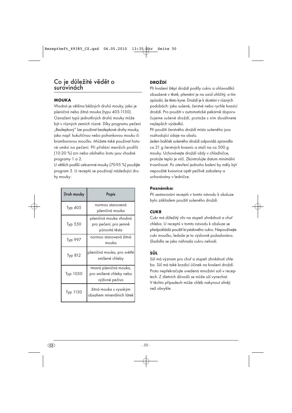 Co je důležité vědět o surovinách | Silvercrest SBB850EDSA1-02/10-V3 User Manual | Page 197 / 243