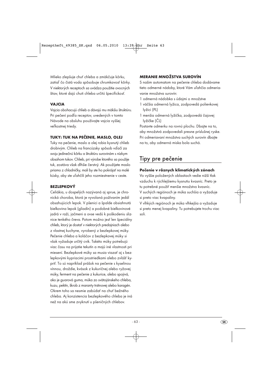 Tipy pre pečenie | Silvercrest SBB850EDSA1-02/10-V3 User Manual | Page 210 / 243