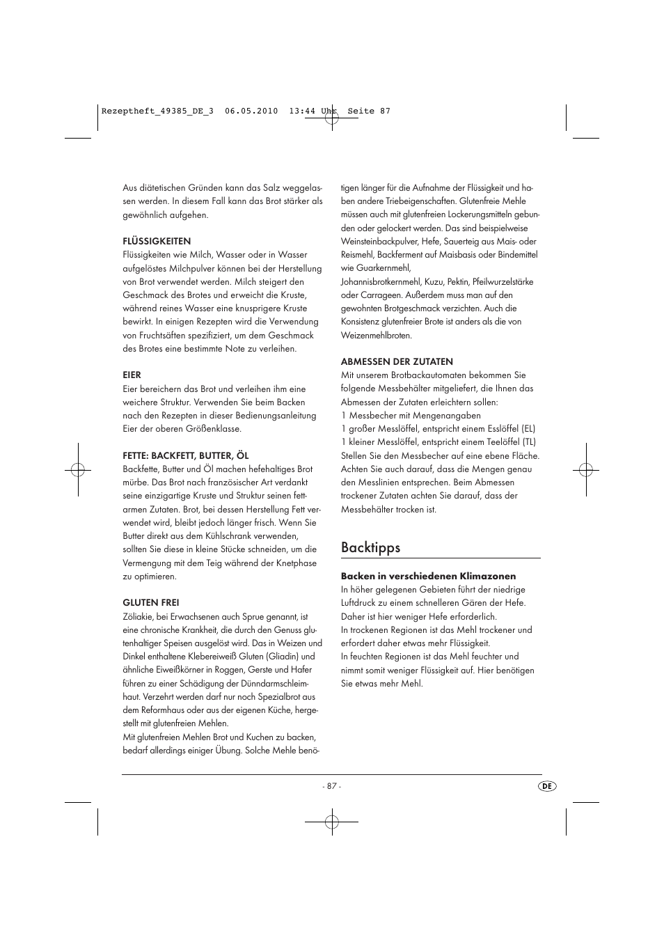 Backtipps | Silvercrest SBB850EDSA1-02/10-V3 User Manual | Page 234 / 243