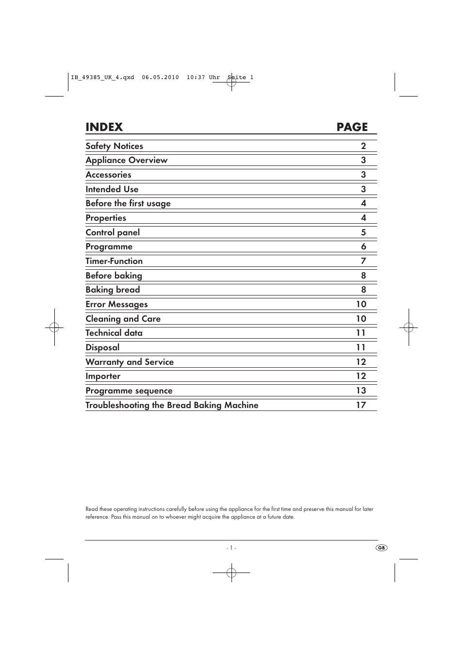 Ib_49385_uk_4.pdf, Index page | Silvercrest SBB850EDSA1-02/10-V3 User Manual | Page 3 / 243