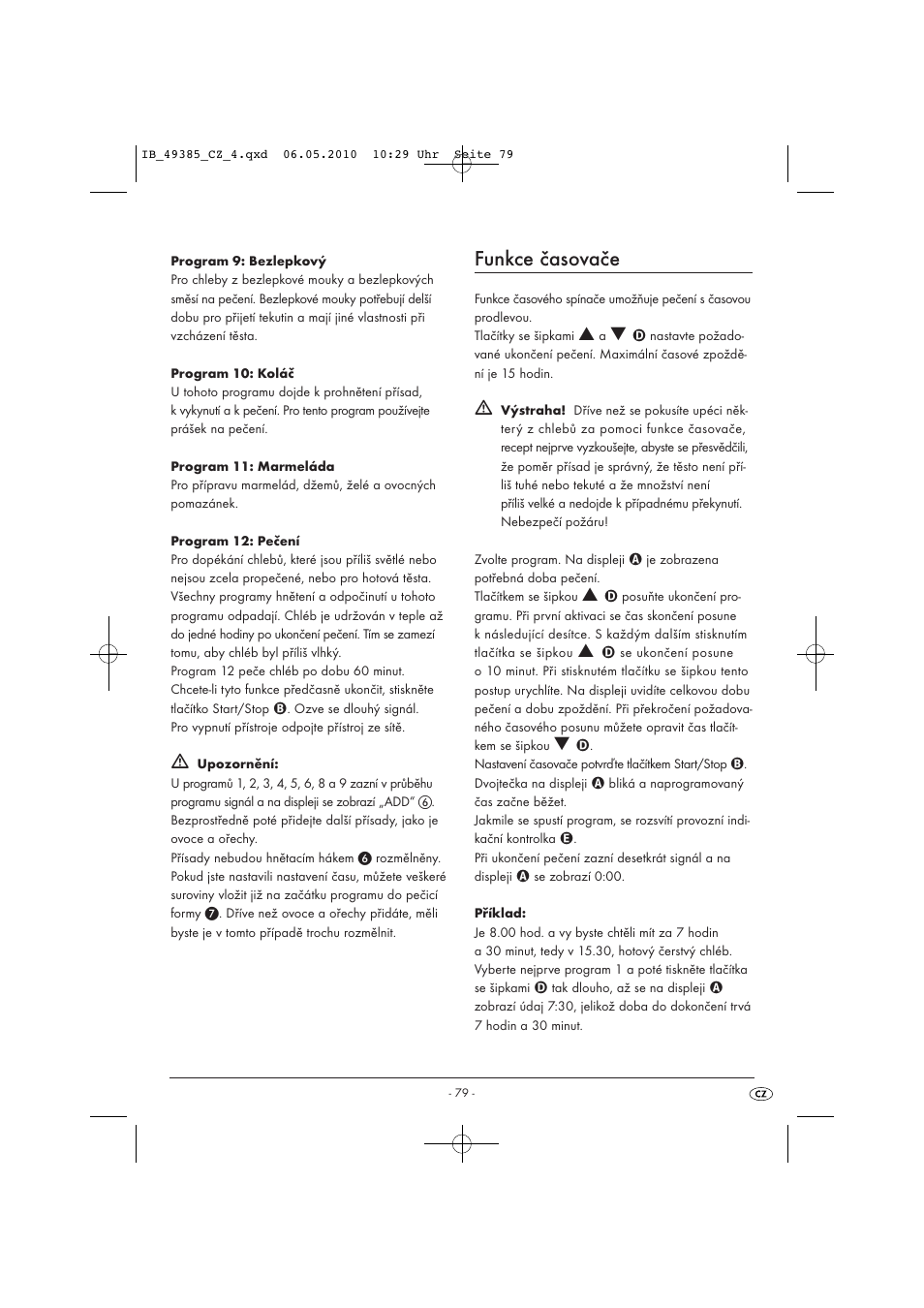 Funkce časovače | Silvercrest SBB850EDSA1-02/10-V3 User Manual | Page 81 / 243